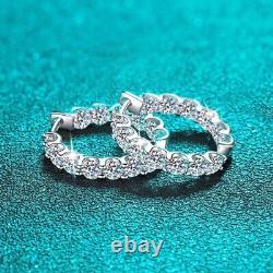 1.3ct Diamond Hoop Earrings White Gold & Gift Box Lab-Created VVS1/D/Excellent