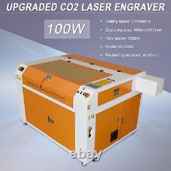 100W Laser Engraver 90x60CM Engraving Cutting Machine Cutter +Rotary Axis+CW3000