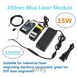 15W Laser Head Engraving Module TTL 450nm Blu-ray Wood Marking Cutting Tool