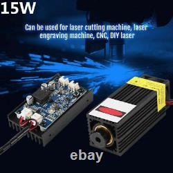 15W Laser Head Engraving Module TTL 450nm Blu-ray Wood Marking Cutting Tool