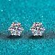 1ct Earrings White Gold Diamond Test Pass Lab-created Vvs1/d/excellent
