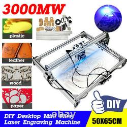 3000mW 12V DIY Mini Desktop Laser Cutting/Engraving Mark Cutter Wood Machine