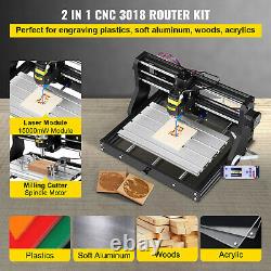 3018 Pro CNC Router 15W Laser Engraver Cutter with Offline Controller Woodworking