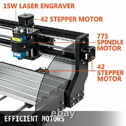 3018 Pro MAX CNC Router 15W Laser Engraver Cutting Machine with Offline Controller