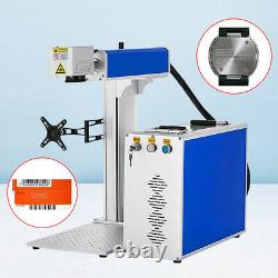 30W CNC Fiber Laser Marking Machine & Rotary Metal Engraving Laser Cutting 150mm