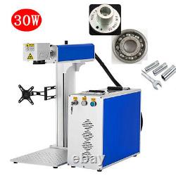 30W CNC Fiber Laser Marking Machine & Rotary Metal Engraving Laser Cutting 150mm