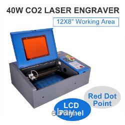 40W CO2 Laser Engraver Cutter Engraving Cutting Machine LCD 30x20cm Dot Pointer