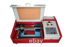 40W CO2 Laser Engraver Cutter Engraving Cutting Machine USB 300x200mm + 4 wheel