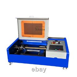 40W CO2 Laser Engraver Cutter Engraving Cutting Machine USB 300x200mm + 4 wheel