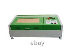 40W CO2 Laser Engraver Cutter Engraving Machine Cutting 300x200mm + 4 Wheels