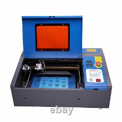 40W CO2 Laser Engraver Engraving Red Pointer Wheel LCD Cutting Carving Machine