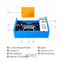 40W CO2 Laser Graviermaschine Gravierfräsmaschine Cutting Engraver Lasergravur