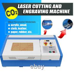 40W CO2 Laser USB Engraving Cutting Machine Wood Cutter 12''x8 With 4 Wheels