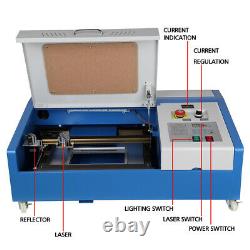 40W CO2 Laser USB Engraving Cutting Machine Wood Cutter 12''x8 With 4 Wheels
