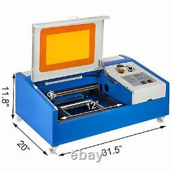 40W Co2 LASER ENGRAVER ENGRAVING CUTTING MACHINE LCD DISPLAY 300x200MM With WHEELS