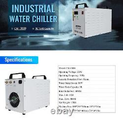50W 300x500mm Laser Co2 Laser Cutter Engraver+Rotary Axis+CW3000 Water Chiller