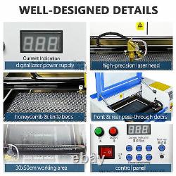 50W CO2 Laser Engraving Software Include Cutting Machine Engraver Cutter 20X12