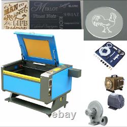 60W CO2 Gas Laser Engraving Cutting Machine Engraver Cutter 700x500mm 1000mm/s