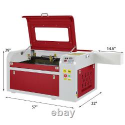 60W CO2 Laser Engraver Cutter Wood Cutting Engraving Machine USB 600mmx400mm