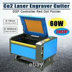 60W CO2 USB Laser Engraver Cutter 700x500mm Engraving Cutting Printer + 4 Wheels