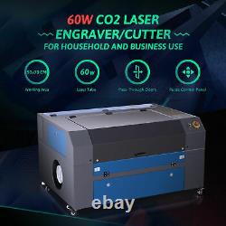 700500mm 60W CO2 Laser Engraver Engraving Cutting Machine with LightBurn Software