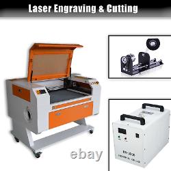 700x500mm CO2 80W Laser Engraving Cutting Machine + Rotary Axis + CW3000