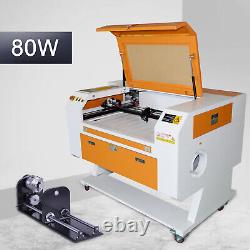 80W CO2 Laser Engraving Machine Laser Engraver Cutter 700X500mm + Rotary Axis UK