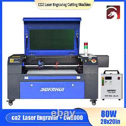 Autofocus 80W Co2 Laser Cutting Machine 28x20Laser Engraver+CW3000 Water Chiller