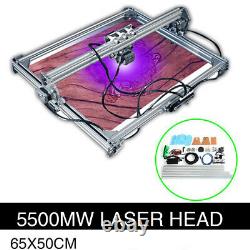 CNC Laser Engraver Cutter Metal Marking Wood Cutting Machine 5500mW 65x50 DIY