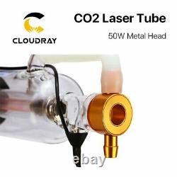 Cloudray 50W CO2 Laser Tube Metal Head 1000mm Glass Pipe for Engraving Cutting