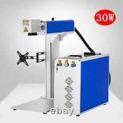 Fiber Laser 30W Marking Machine Engraving Cutting Tools with 80mm Rotation Axis UK