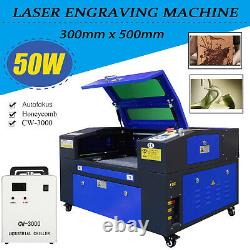 High-Performance 50W Laser Cutter Engraver Engraving Machine 300x500mm + CW3000