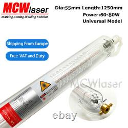 MCWlaser 60W (60W-80W) CO2 Laser Tube 1250mm Free VAT & Duty Engraving Cutting