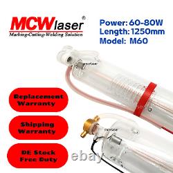 MCWlaser 60W (60W-80W) CO2 Laser Tube 1250mm From EU Engraving Cutting