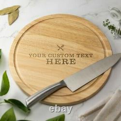 Personalised Wooden Chopping Board Any Text Laser Engraved Cut Cheese Serving