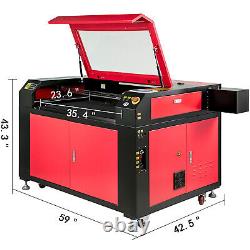 VEVOR 100W CO2 Laser Engraver 90x60CM Engraving Cutting Machine Cutter with Wheels