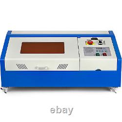 VEVOR 40W CO2 Laser Engraver Engraving Cutting Machine LCD 300x200mm withWheels