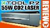 Xtool P2 Desktop 55w Co2 Laser Cutter And Engraver Review Curved Surface Engraving Wifi