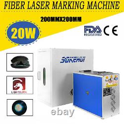 20w 200x200mm Machine De Marquage Laser Fibre W Couvreur Laser Marqueur Raycus