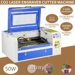 50w Co2 Laser Graveur Cutter Gravure Machine De Coupe 300mmx500mm Usb Port