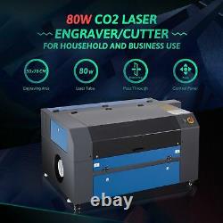 700500mm 80w Co2 Laser Graveur Machine À Découper Avec Axe Rotatif, Alimentation Électrique