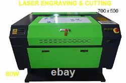 80w 700x500mm Usb Laser Gravure Machine Graveur Avec Axe Rotary Nouveau