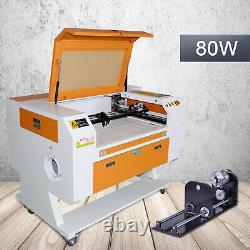 80w Co2 Laser Gravure Machine Graveur Laser Cutter 700x500mm + Rotary Axis Uk