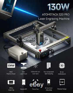 Atomstack S20 Pro 130w Laser Gravure Machine À Découper Imprimante De Graveur À Bricolage En Bois