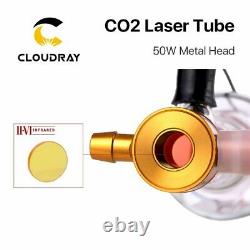 Cloudray 50w Co2 Laser Tube Metal Head 1000mm Tuyau En Verre Pour La Découpe De Gravure