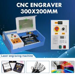 Cutter De Gravure Laser Co2 Cutter 40w Machine De Découpe 300x200mm LCD Display Uk