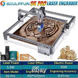 Graveur laser SCULPFUN S6 Pro, Classe de laser 4, Découpe laser DIY pour bois et A