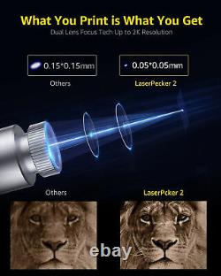 LaserPecker 2 Deluxe Gravure Laser + Sac de Rangement + Rouleau + Plaque de Coupe + Batterie Externe