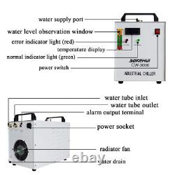 Machine de découpe et de gravure au laser Co2 50x30cm 50W + Axe rotatif + Refroidisseur d'eau CW3000
