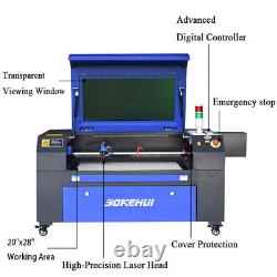 Machine de gravure et de découpe au laser CO2 Autofocus 80W 70X50CM Engraver Cutter + CW3000